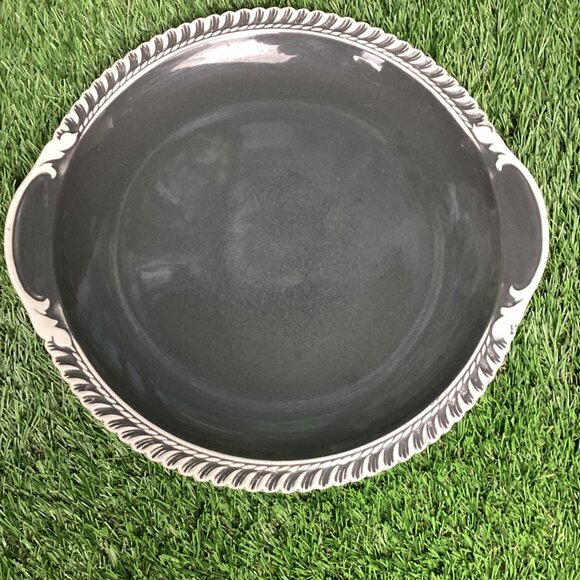 Harker Ware Pottery Platter Plates Gray Set of 2 - Picture 2 of 9